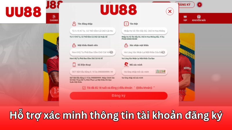 Hỗ trợ xác minh thông tin tài khoản đăng ký tham gia nền tảng